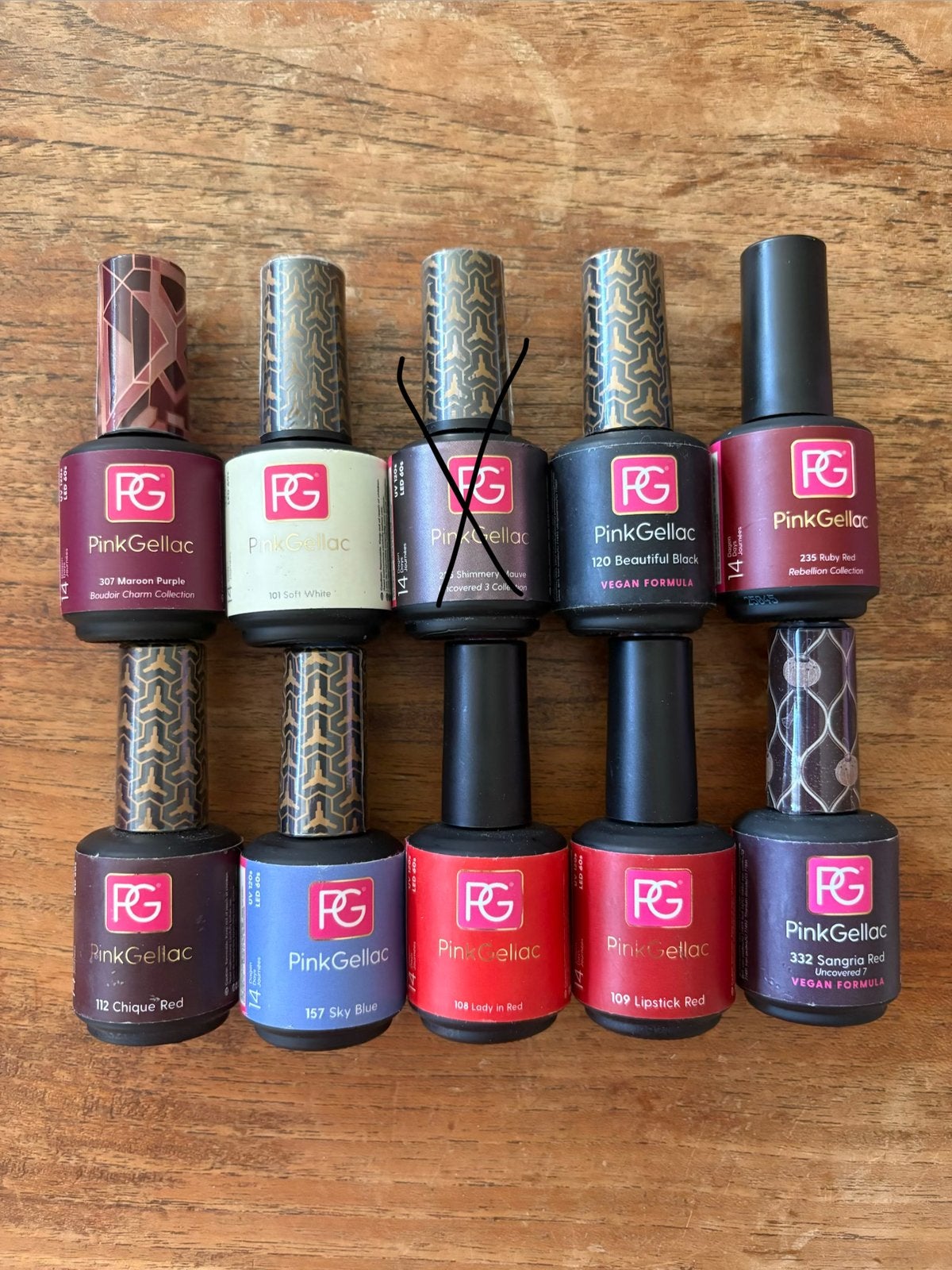 9 lakjes pink gellac, Ophalen of Verzenden, Zo goed als nieuw, Overige kleuren, Handen en Nagels