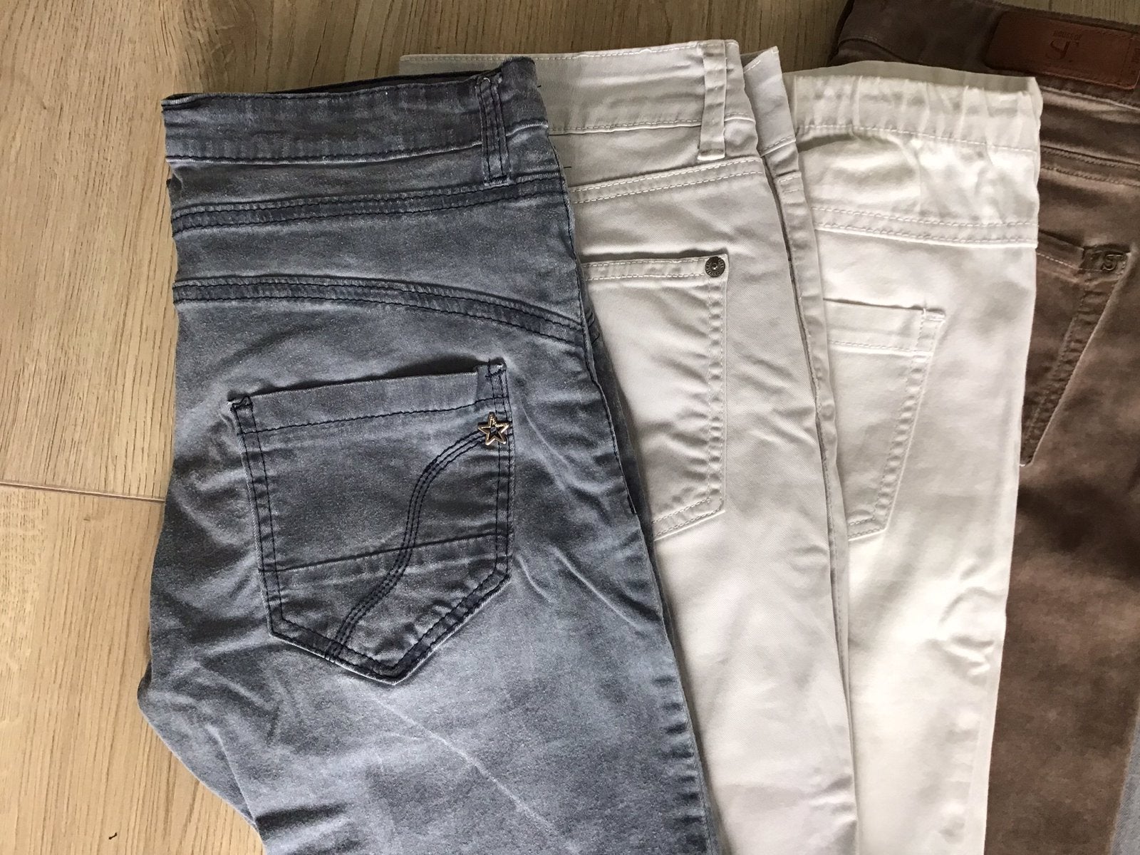 6 jeans, 1 tregging, mt. 36/S, Ophalen of Verzenden, Gedragen, Overige kleuren, W28 - W29 (confectie 36)