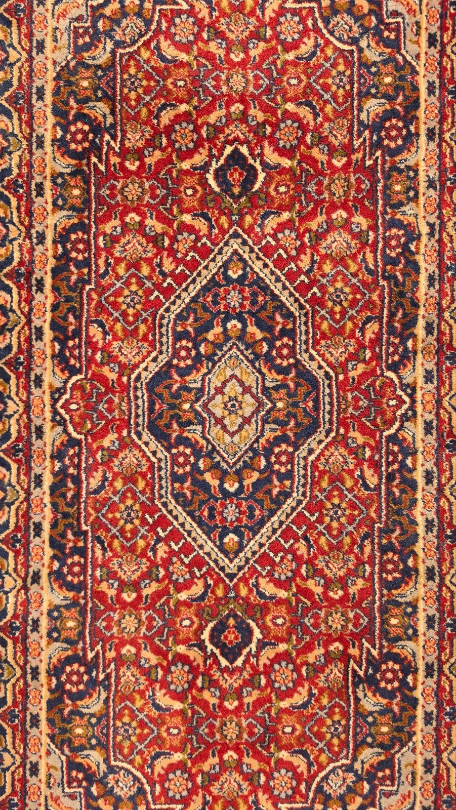 Vintage oosters wol Bidjar vloerkleed medallion 66x130cm, Blauw, 100 tot 150 cm, Www.hypepopup.nl, Zo goed als nieuw