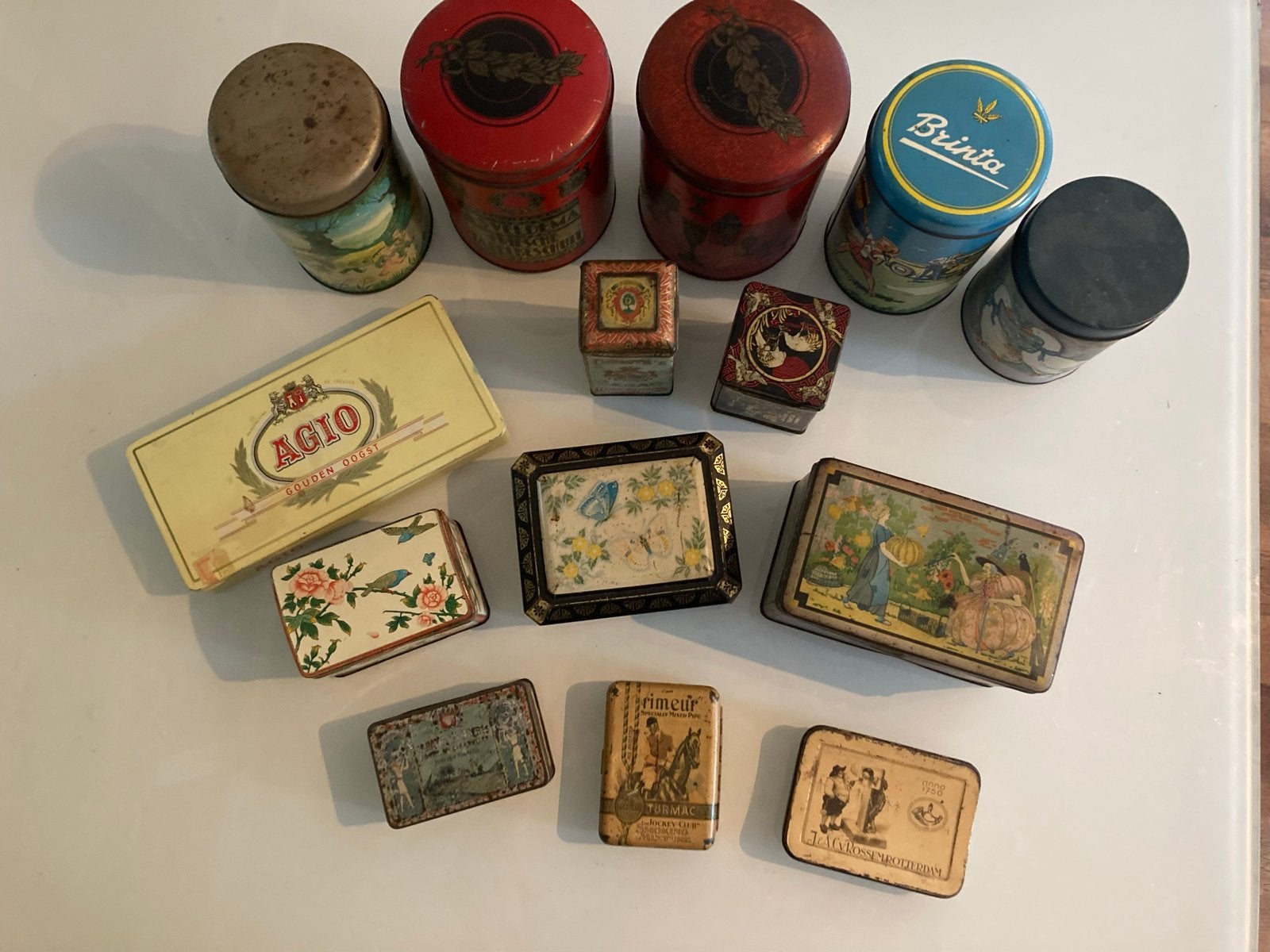 Collectie van 13 Vintage Blikken en Trommels, Verzamelen, Ophalen of Verzenden, Gebruikt, Beschuit, Bolletje