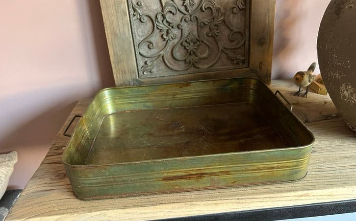 Oud bakblik……leuk met plantjes, Ophalen of Verzenden