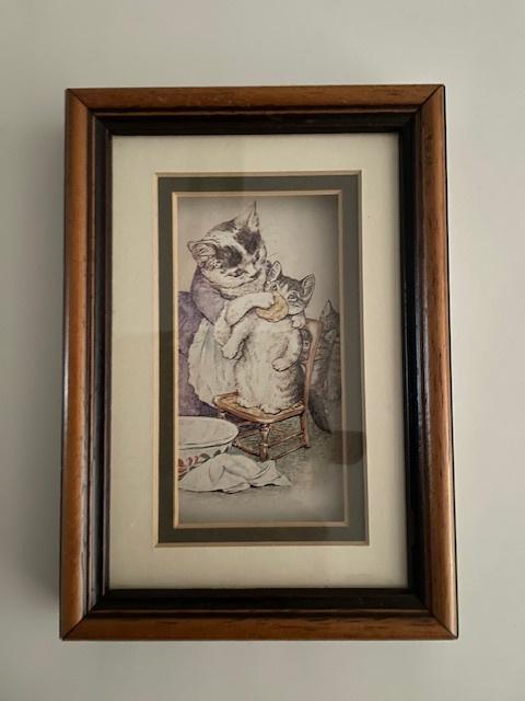 Beatrix Potter Schilderij Kat Poes Tom Kitten en Familie 3D, Ophalen of Verzenden, Zo goed als nieuw, Dier