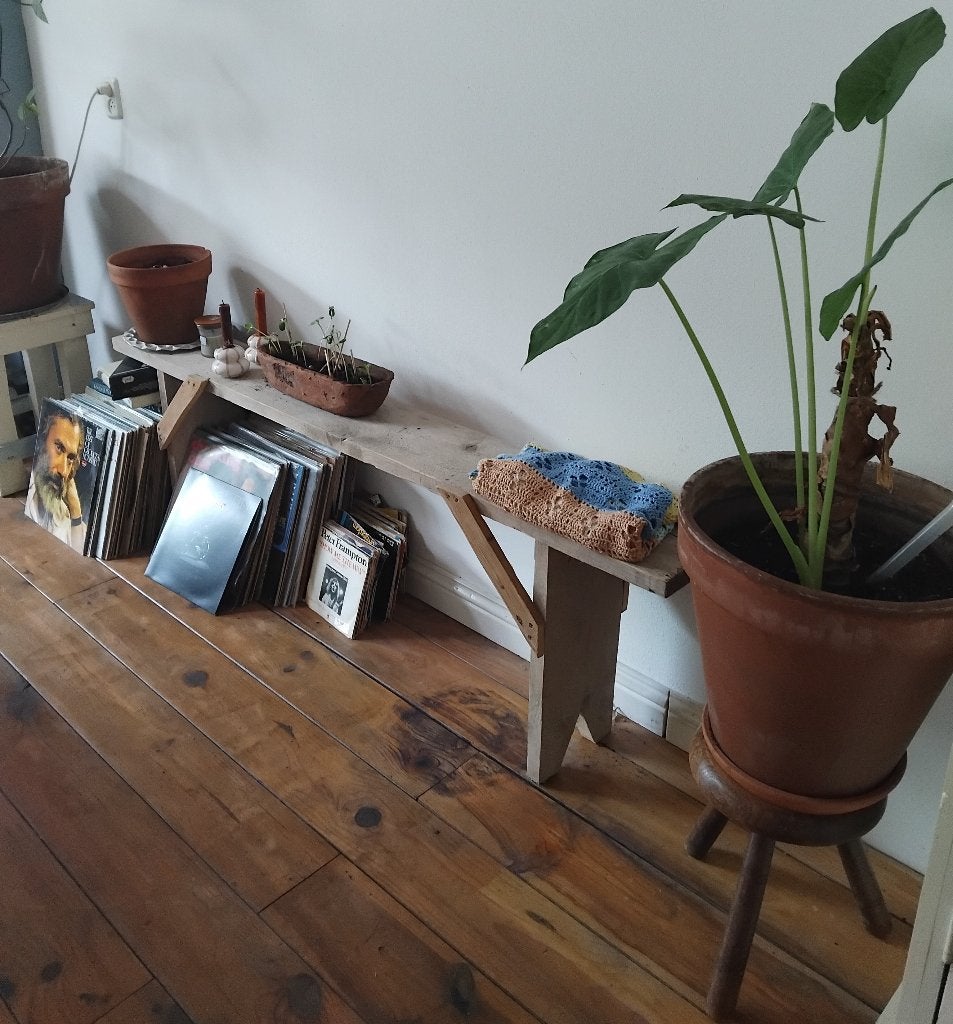 Bankje steigerhout., Ophalen, Gebruikt, Hout