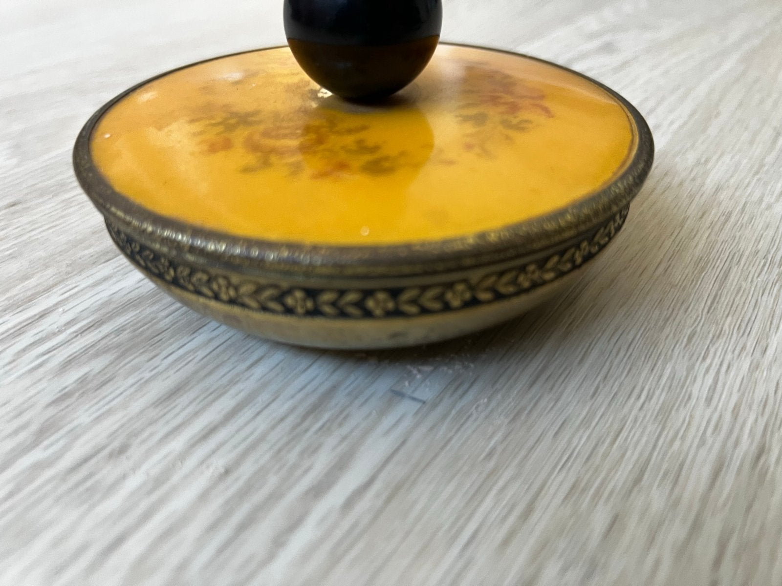 Vintage Poederdoosje met Spiegel en Poederdons, Ophalen of Verzenden