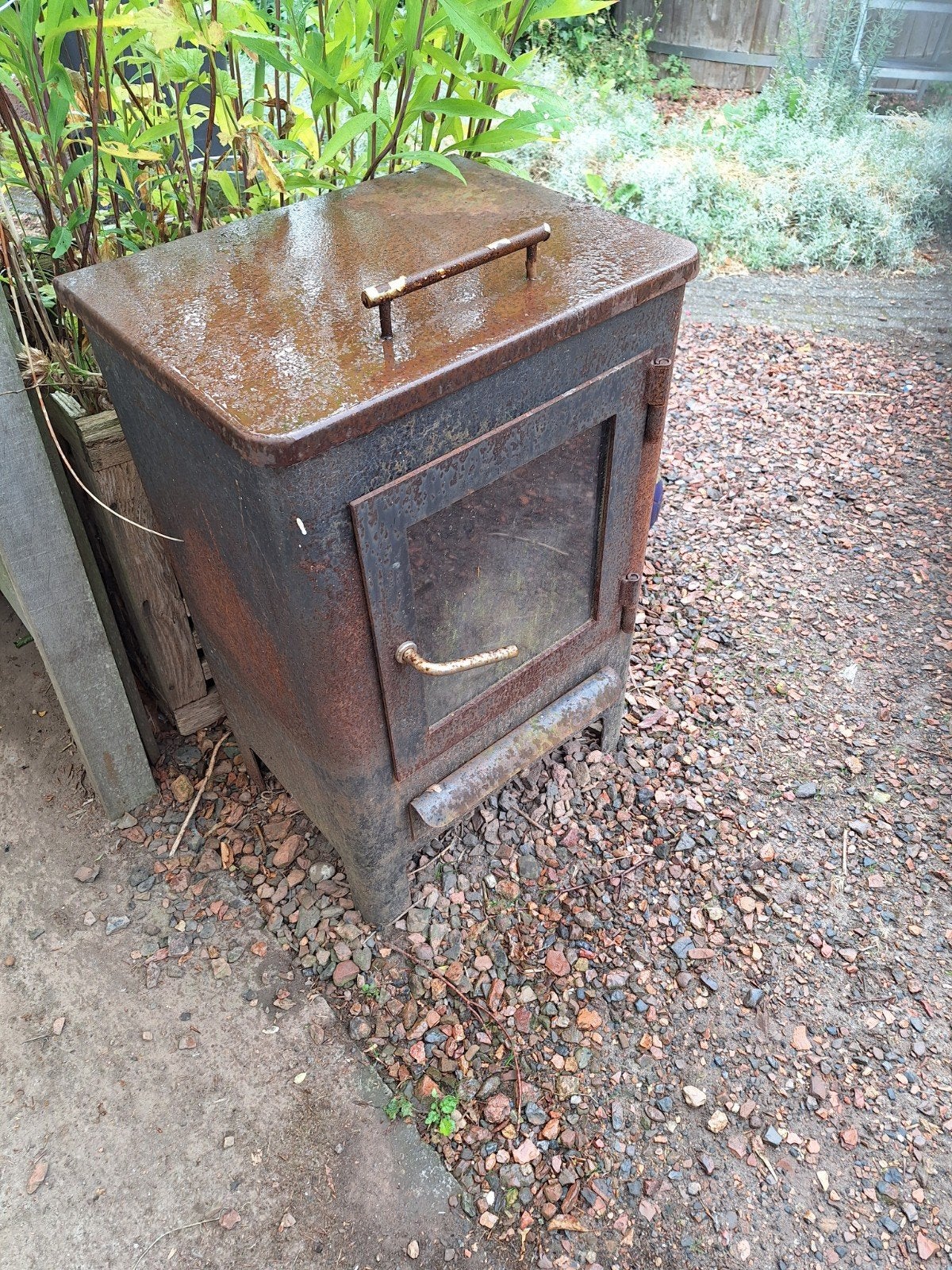 Oude houtkachel - Teab, Huis en Inrichting, Kachels, Gebruikt, Houtkachel, Ophalen of Verzenden, Vrijstaand