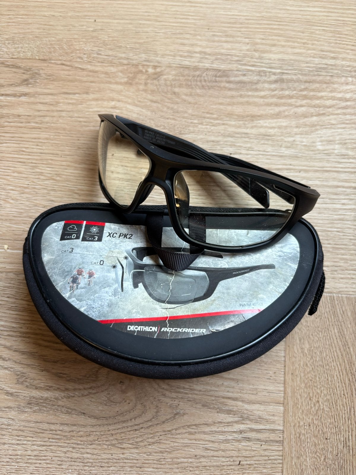 Rockrider fietsbril XC PK2 - Zwart, Gebruikt, Zwart, Bril, Ophalen