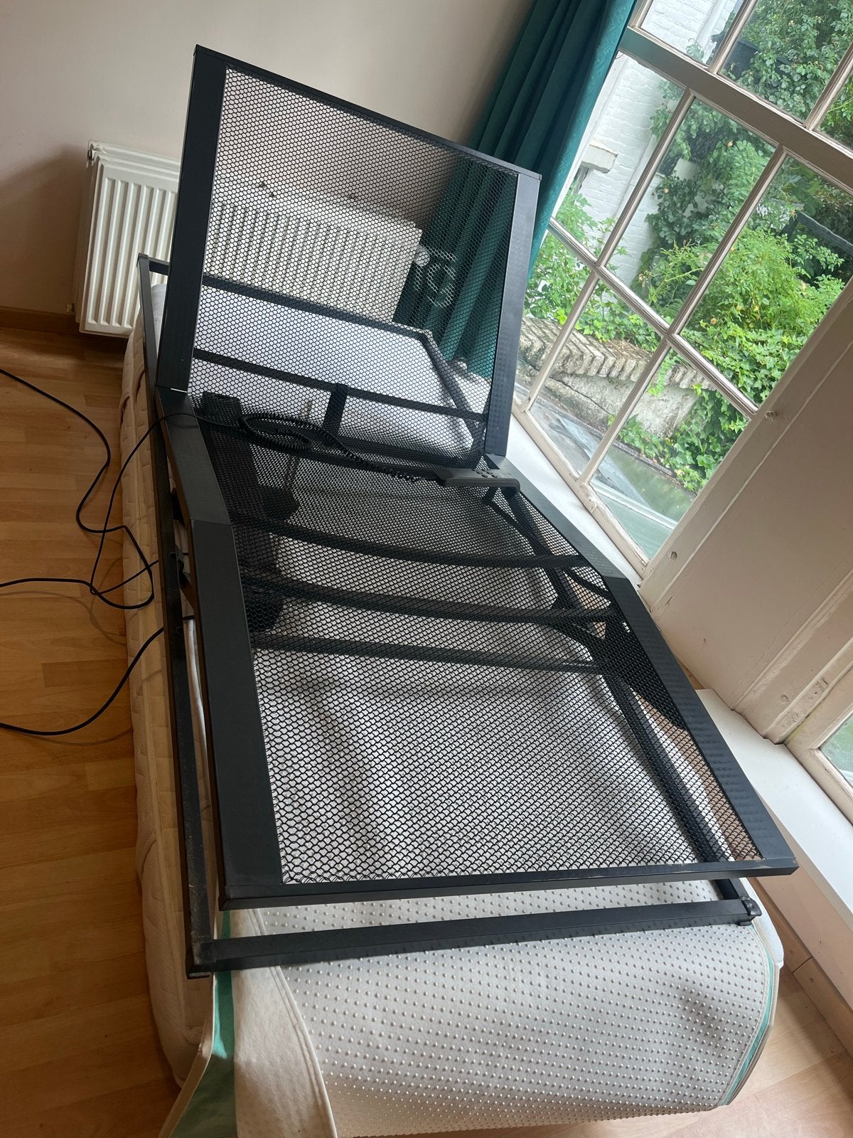 Elektrisch verstelbaar Auping spiraal 200x90, Huis en Inrichting, Ophalen, 90 cm, Eenpersoons, Zwart