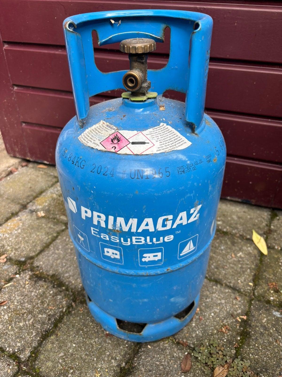Primagaz easy blue, Ophalen, Gebruikt