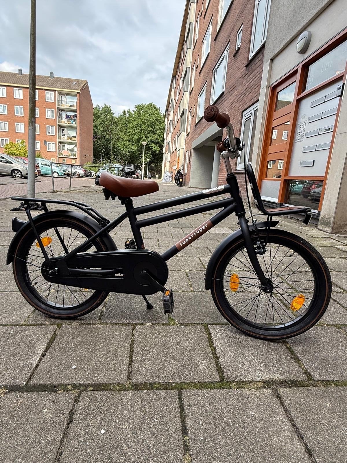 Jongensfiets 18 inch Cooper Bamboo - SuperSuper, Ophalen, Gebruikt, Terugtraprem, Overige merken
