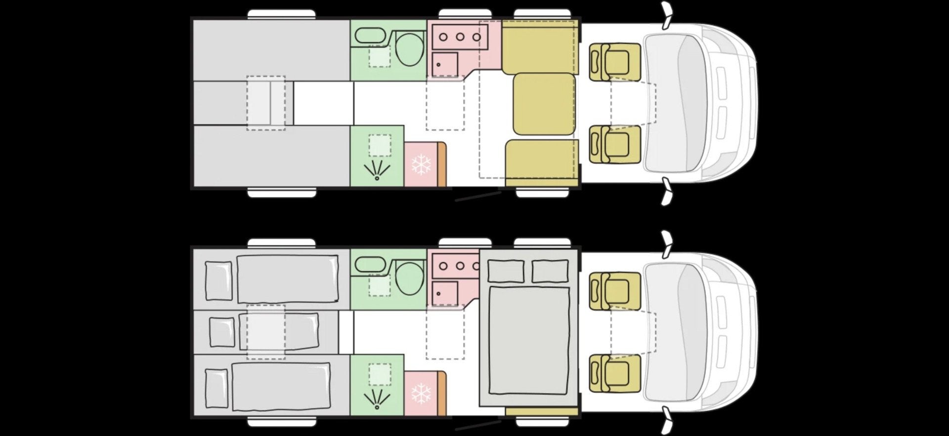 Adria MATRIX M 670SL PLATINUM, 5-PERS, 2 X AIRCO, NIEUWSTAAT, Dakluik, 7 tot 8 meter, Bedrijf, Adria