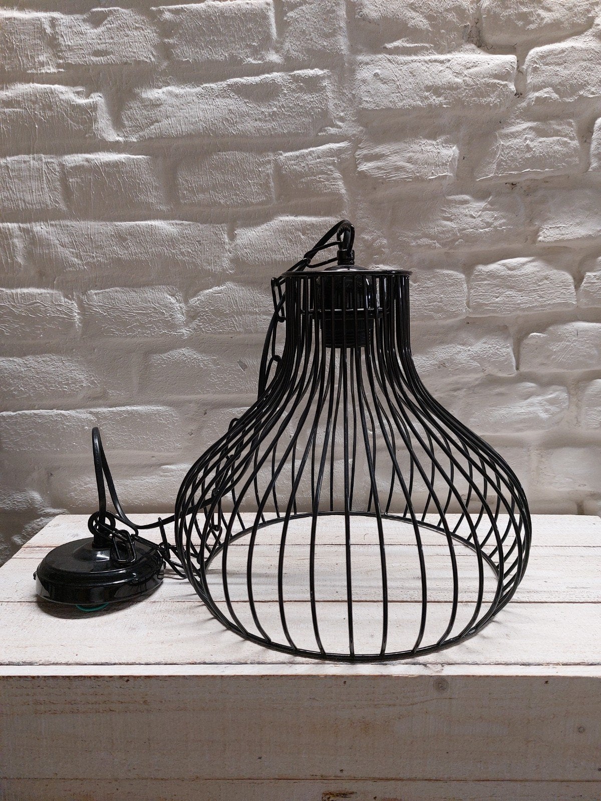 Zwarte draadlamp hanglamp - Modern design, Verzenden, Nieuw, E27 (groot), Metaal