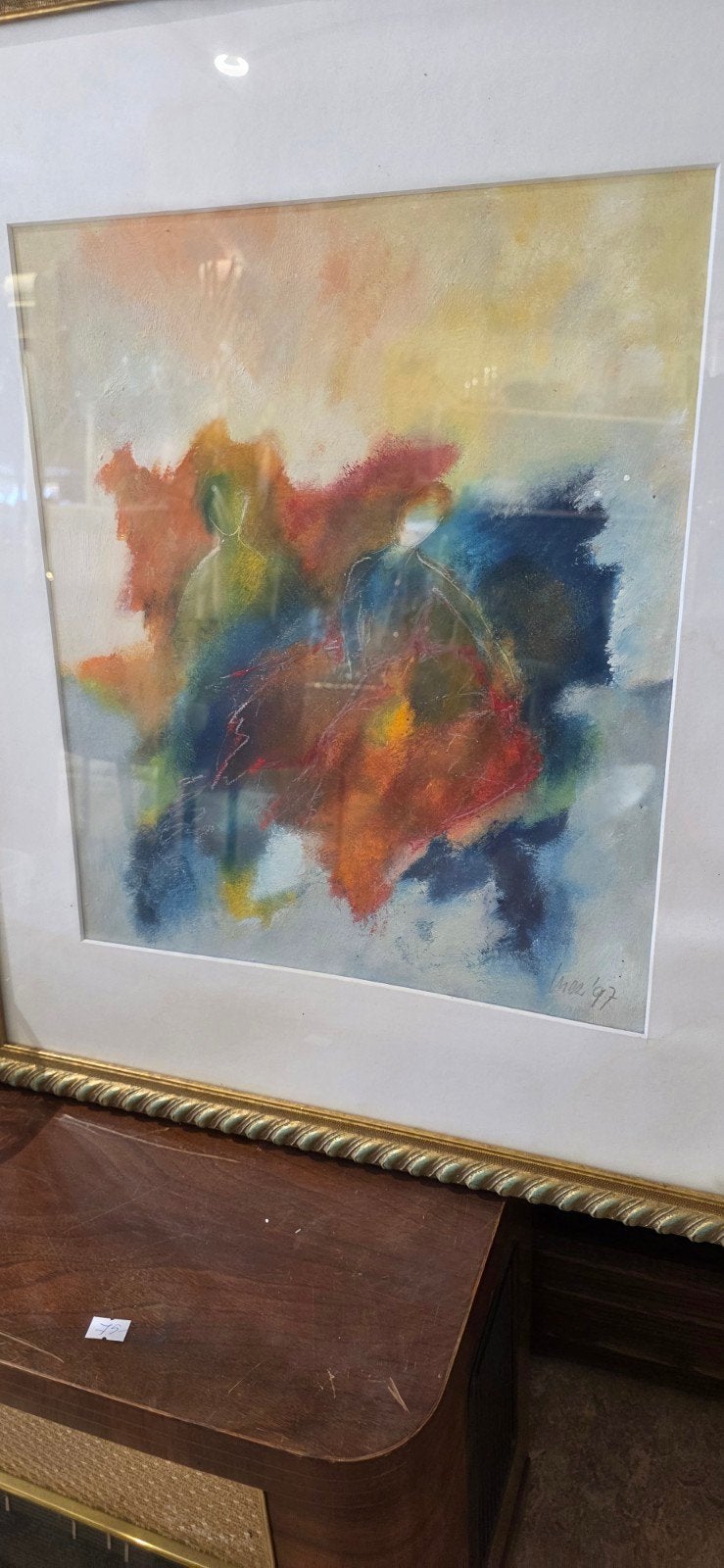 Abstract schilderij 'Inez '97' in lijst, Antiek en Kunst, Ophalen