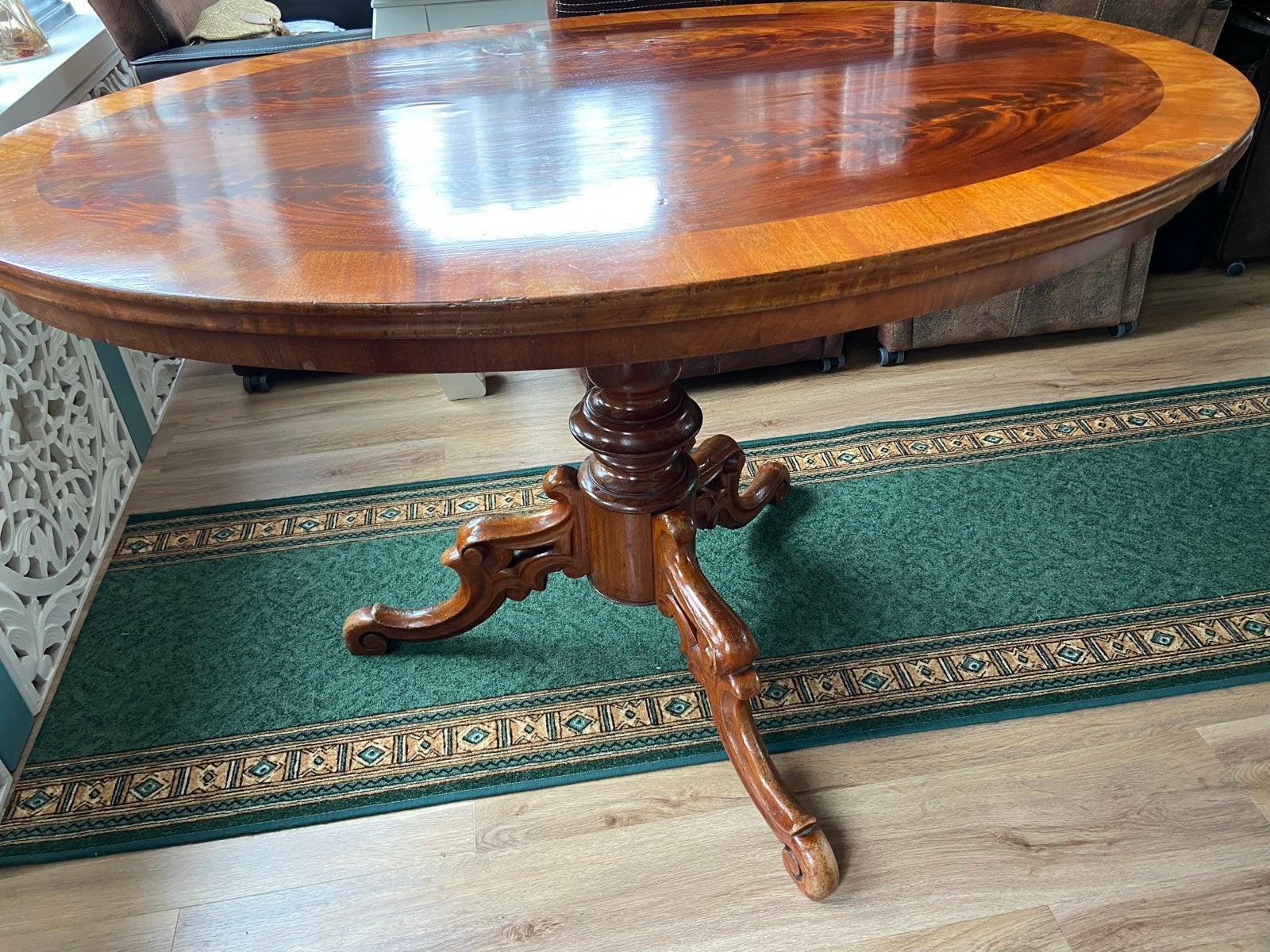 Antieke ovale spinnekop salontafel eettafel bijzettafel, Antiek en Kunst, Ophalen