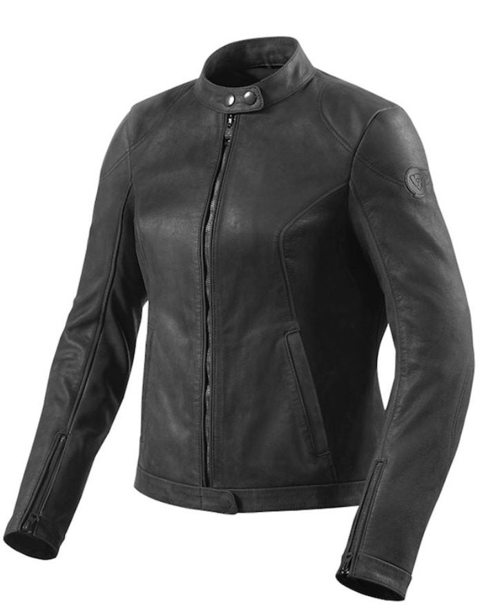 Rev'It! Rosa Ladies zwart nubuk leren motorjas mt 42, Revit, Jas | leer, Ophalen of Verzenden, Dames
