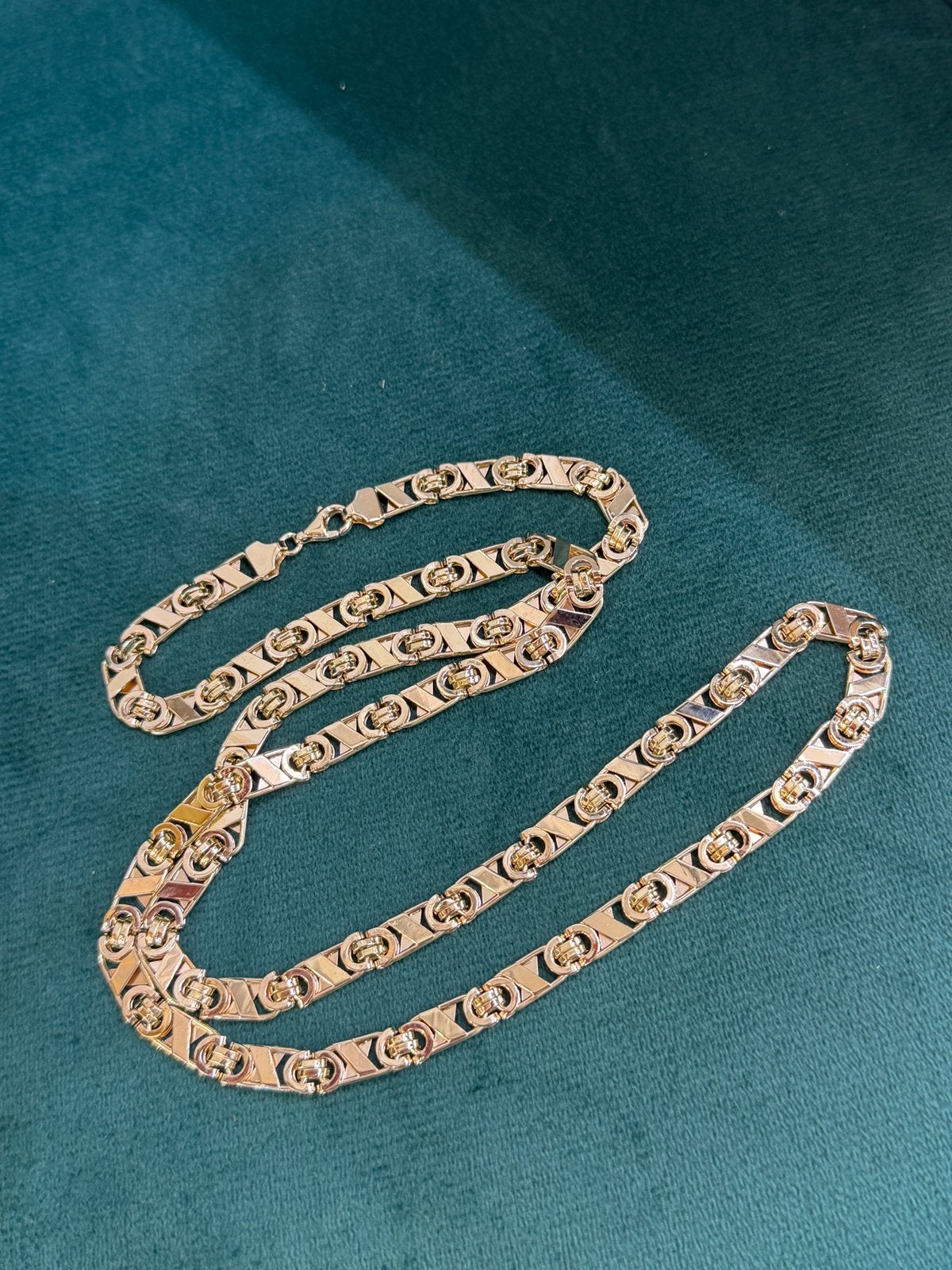 14KT Goud - 39.22 Gram - Ketting - PLATTE KONING - VALENTINO, Ophalen, Nieuw, Goud