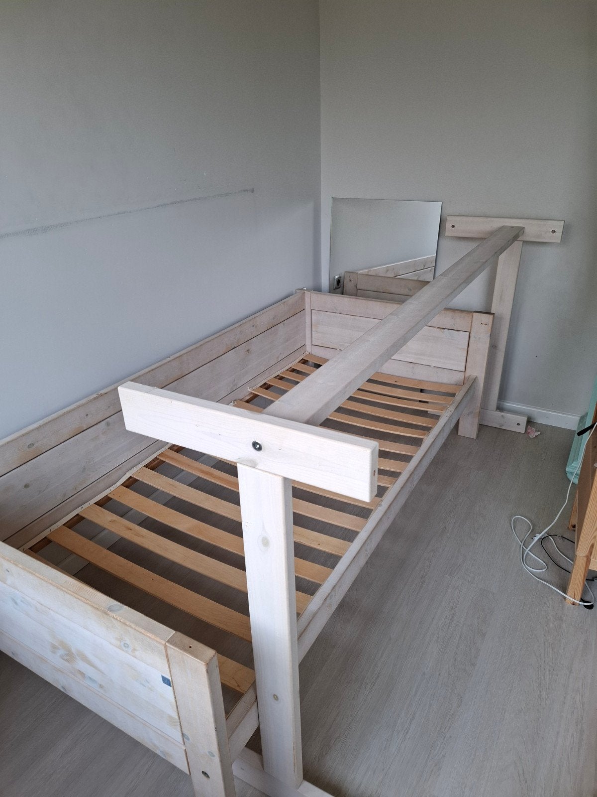 Lifetime whitewash bed 90x200, Ophalen, Gebruikt, 90 cm, Eenpersoons