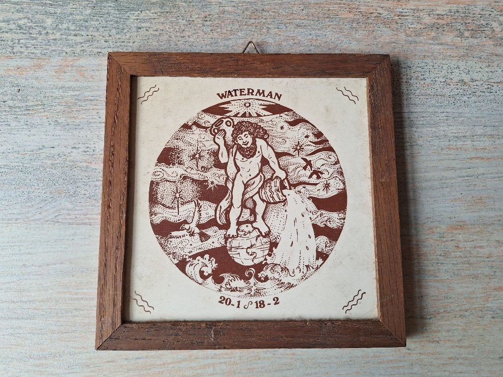Vintage Waterman Sterrenbeeld Tegel - Aquarius, Ophalen
