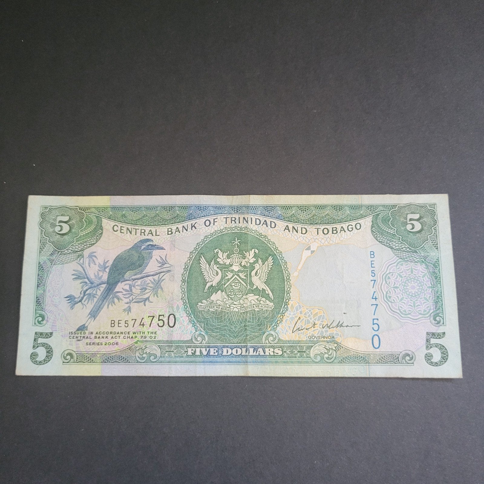 Trinidad en Tobago 5 Dollar biljet 2006, Verzenden, Noord-Amerika, Los biljet