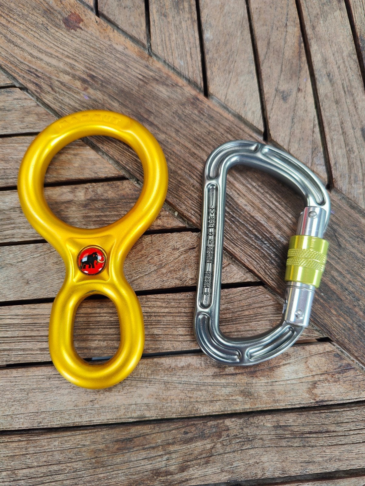 Klimtoebehoren, klim acht, karabiner, Ophalen of Verzenden, Gebruikt, Klimsport-accessoire