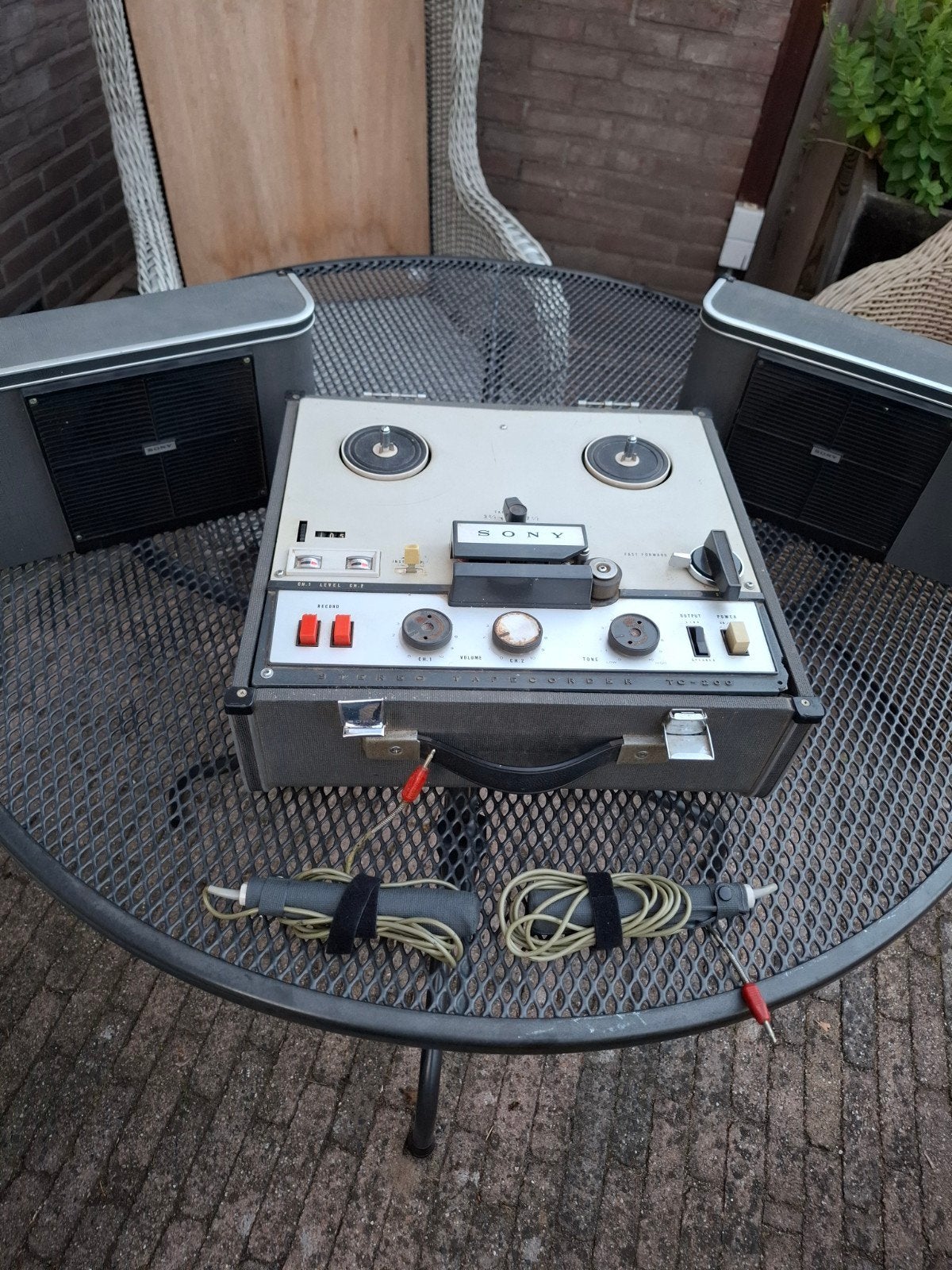 Vintage Sony TC-200 Stereobandrecorder met speakers, Ophalen, Bandrecorder