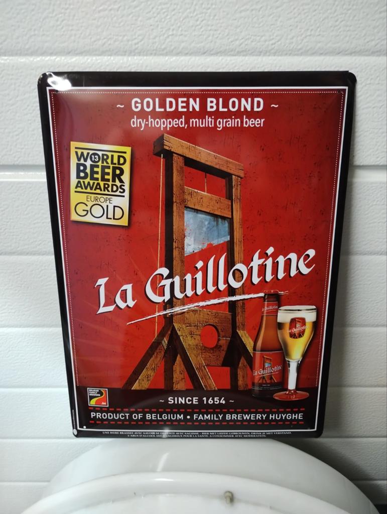 La Guillotine bier reclamebord, Ophalen of Verzenden, Nieuw, Reclamebord, Plaat of Schild, Overige merken