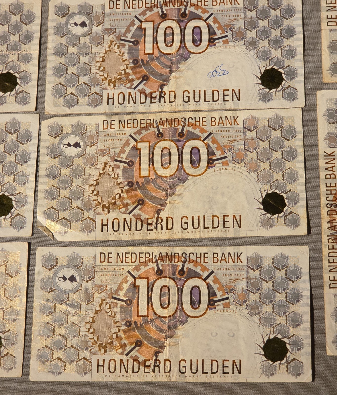 Bankbiljetten 100 gulden Steenuil, Postzegels en Munten, Bankbiljetten | Nederland, Ophalen of Verzenden, 100 gulden, Setje