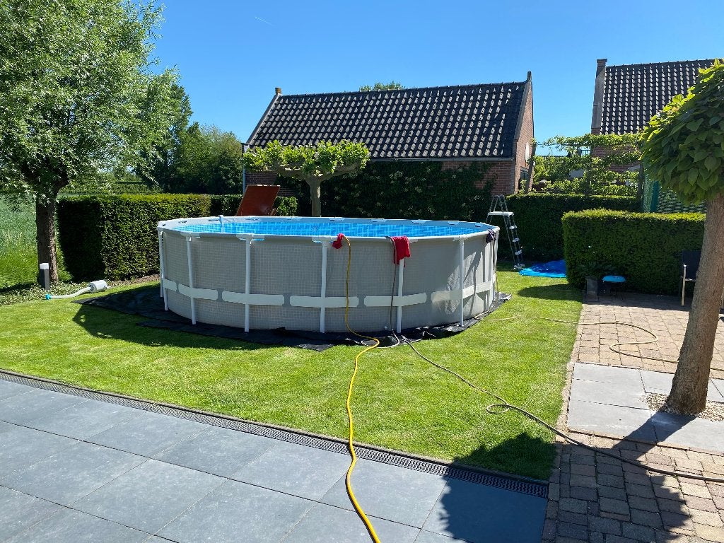 Zwembad Intex Prism Frame pool 549x122 cm met veel extra's, Gebruikt, Rond, 300 cm of meer, Ophalen