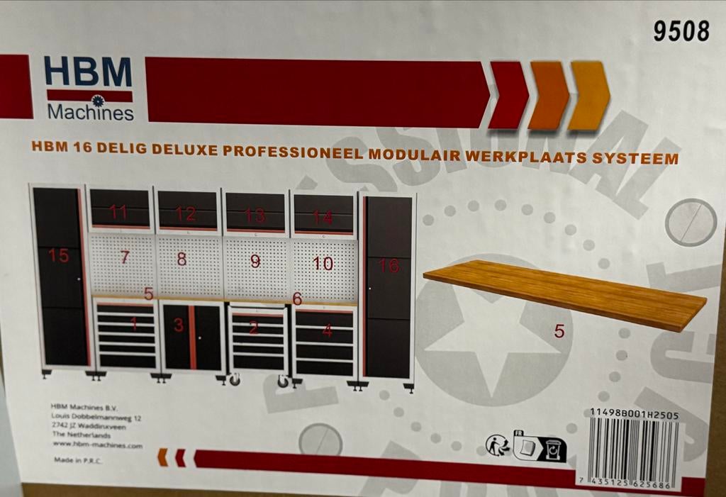 HBM deluxe Werkplaats onderdelen NIEUW (9508), Doe-het-zelf en Verbouw, Werkbanken, Ophalen, Nieuw, 120 tot 170 cm