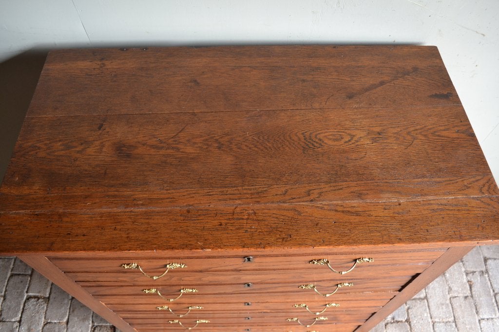 Prachtige strakke antieke eiken houten chiffoniere, ladekast, Verzenden