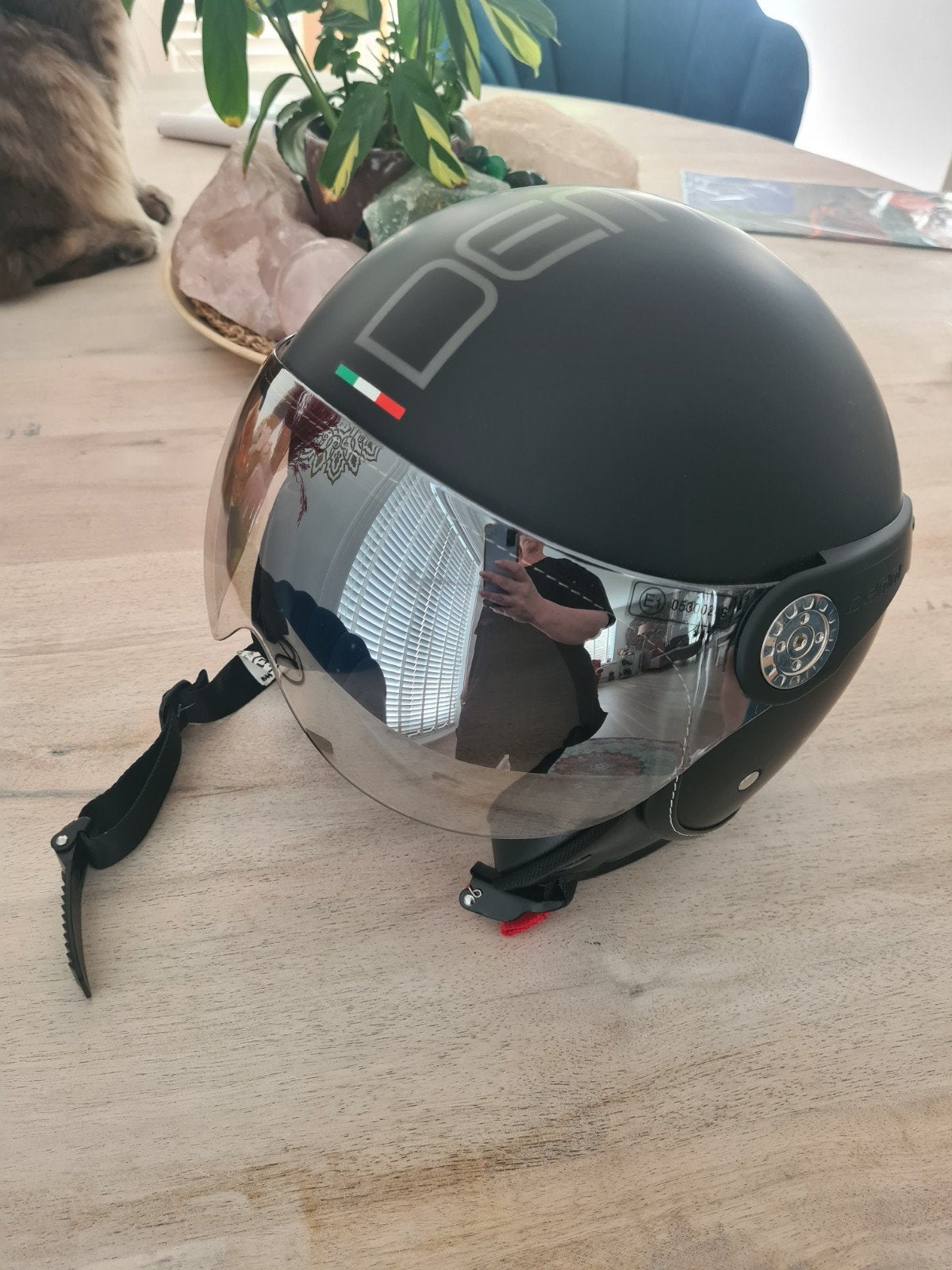 Demm Fashion Scooterhelm Mat Zwart Maat M, Fietsen en Brommers, Ophalen of Verzenden