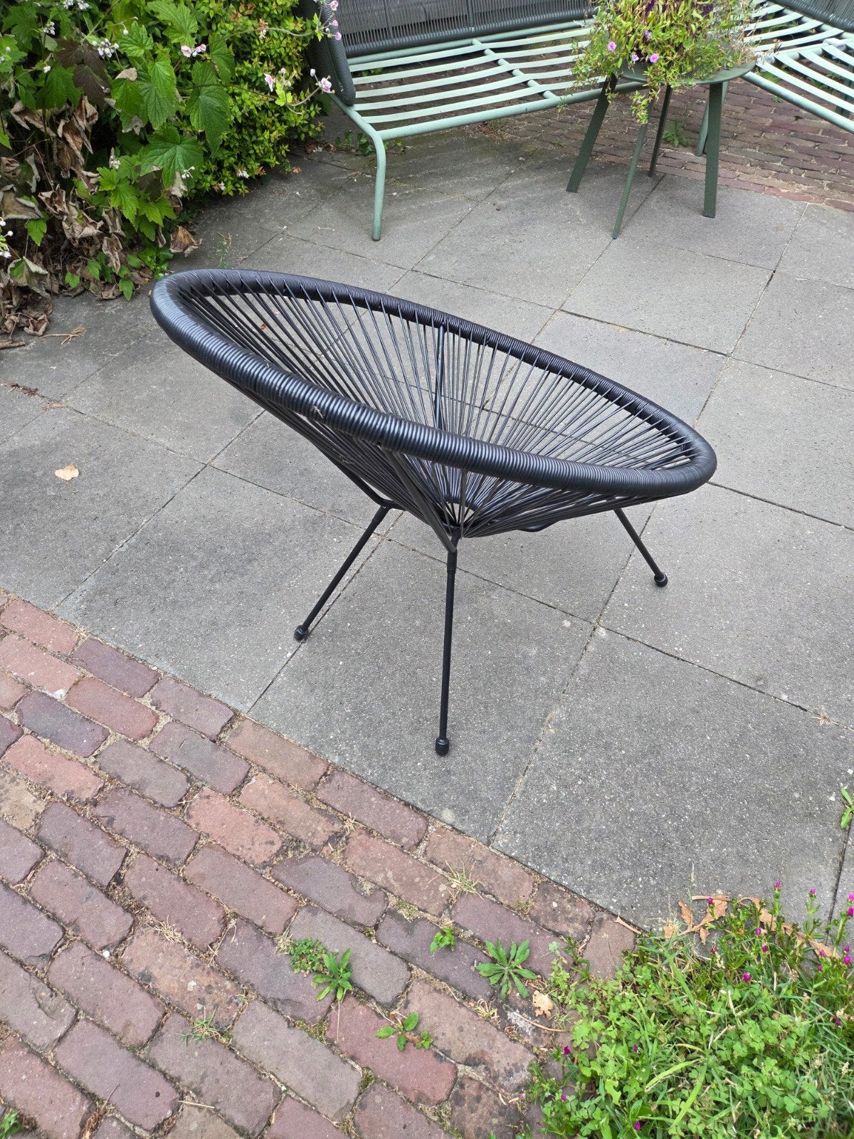2 Zwarte Acapulco stoelen - Comfortabel en stijlvol, Ophalen, Gebruikt, Zwart, Eén