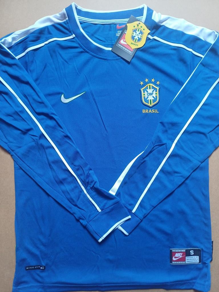 Nike Brasil Voetbalshirt Lange Mouwen - Nieuw met kaartjes, Blauw, Nike, Nieuw, Ophalen of Verzenden