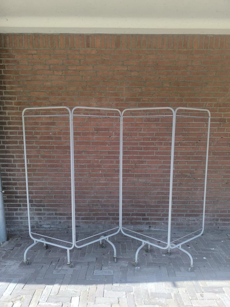 Kamerscherm kledingrek industrieel ziekenhuis vintage, Huis en Inrichting, Woonaccessoires | Kamerschermen, Ophalen, Gebruikt
