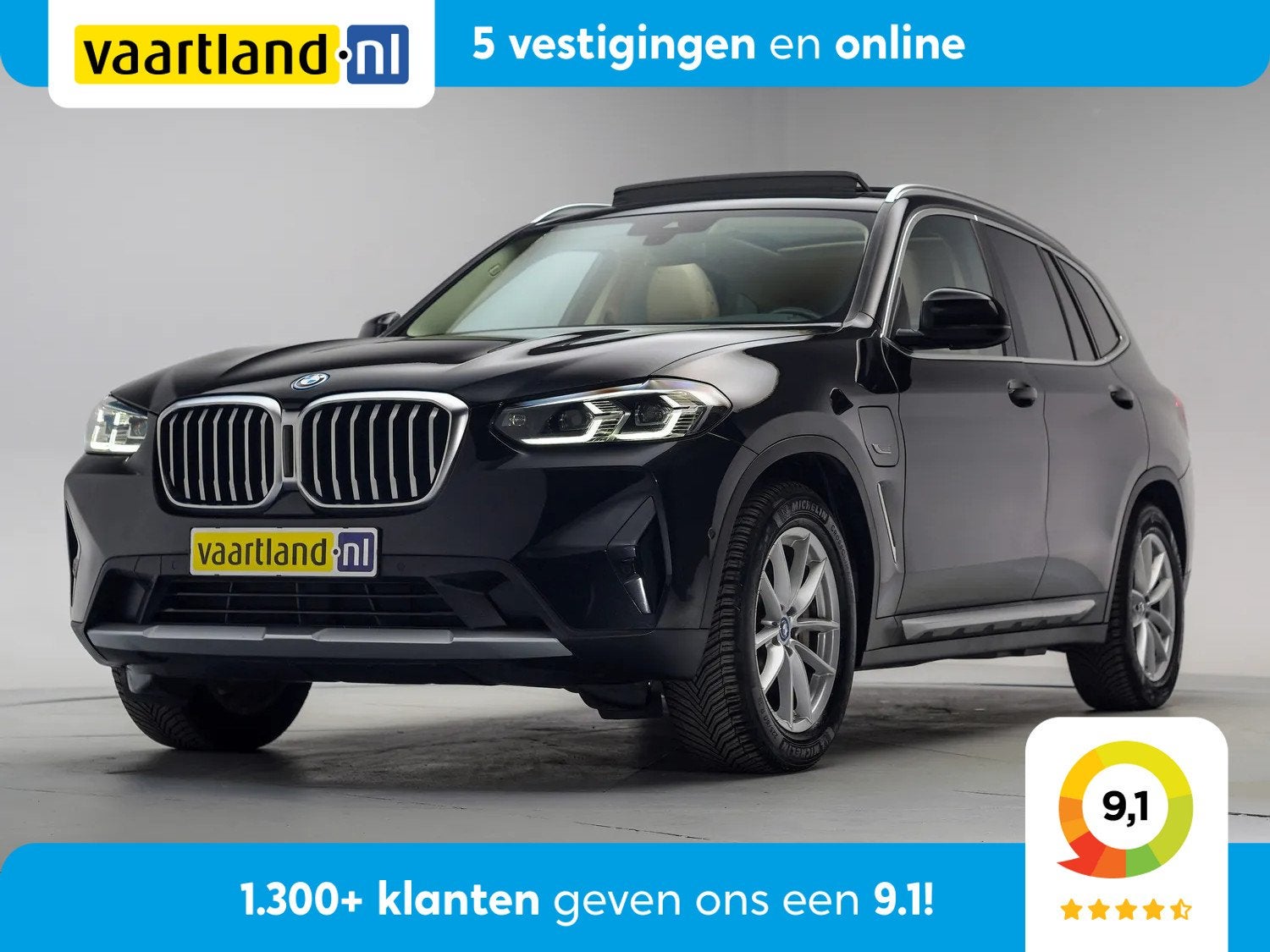 BMW X3 xDrive 30e High Executive Aut. [ Panoramadak Head-up, 1998 cc, 2000 kg, Zwart, Bedrijf