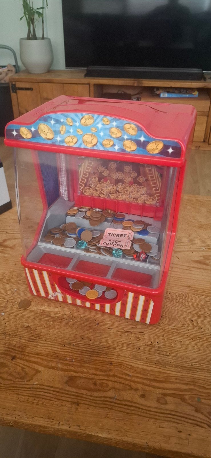 muntjes schuiven, coin pusher, Ophalen, Gebruikt, Jongen of Meisje
