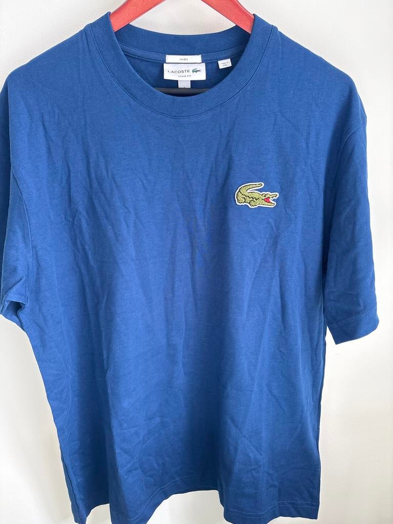 Lacoste Unisex Loose Fit T-shirt - Maat S, Ophalen of Verzenden, Zo goed als nieuw, Maat 46 (S) of kleiner, Blauw