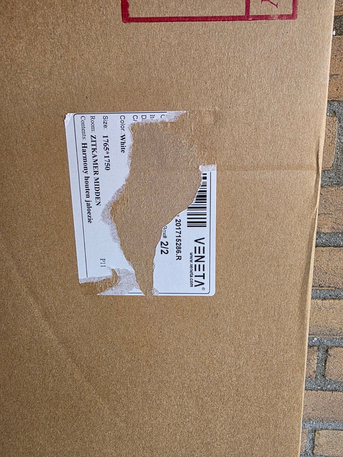 Veneta Harmony Houten Jaloezie Wit 176.5x175 cm Nieuw, Jaloezie, Overige merken, Wit, Hout