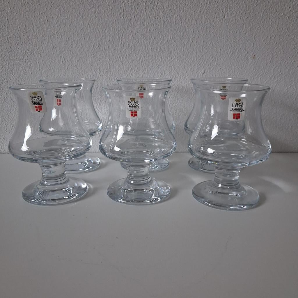 6 Holmegaard Skibsglas Cognacglazen, Ophalen of Verzenden