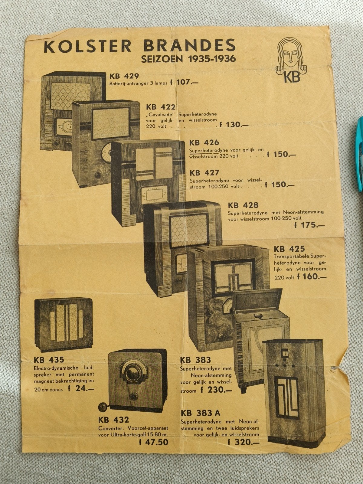 1935/36, RECLAME KOLSTER BRANDES, RADIO, Boeken, Ophalen of Verzenden, Gelezen