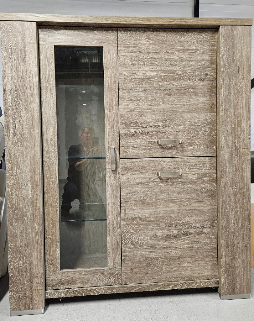 meubel, Huis en Inrichting, Kasten | Televisiemeubels, Ophalen, Glas, 150 tot 200 cm, Zo goed als nieuw
