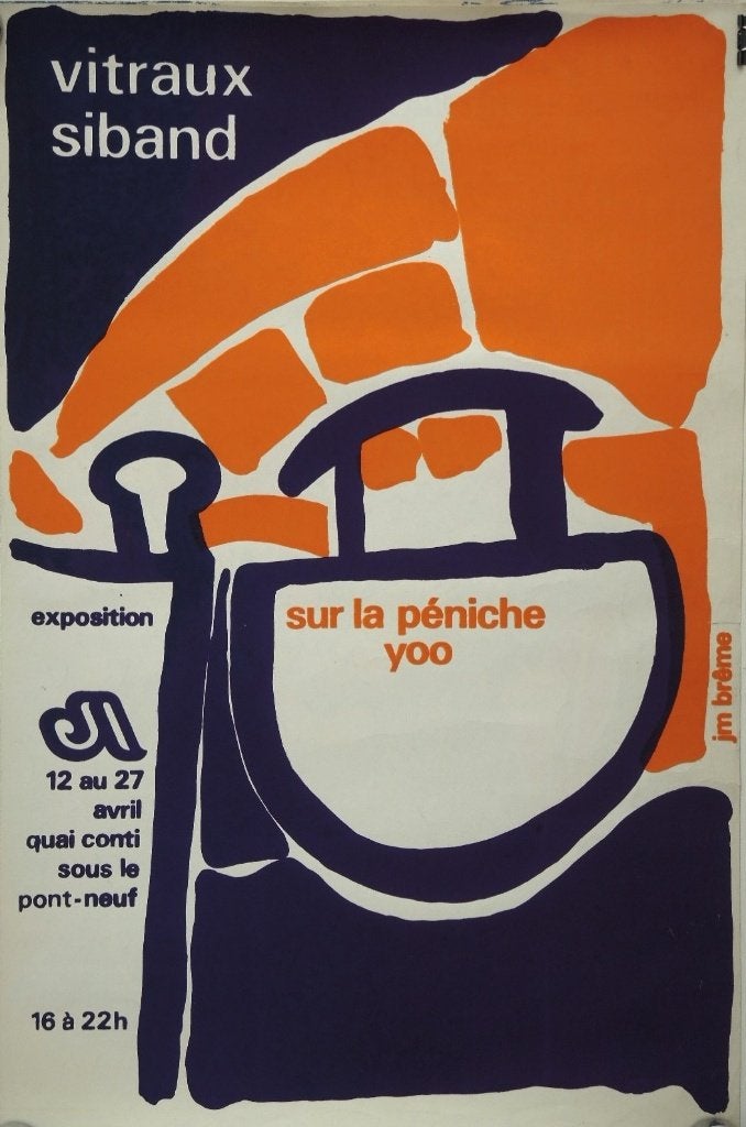 JM Breme zeefdruk "Vitraux Sibrand exposition - Peniche Yoo", Antiek en Kunst, Kunst | Litho's en Zeefdrukken, Origineel, Ophalen