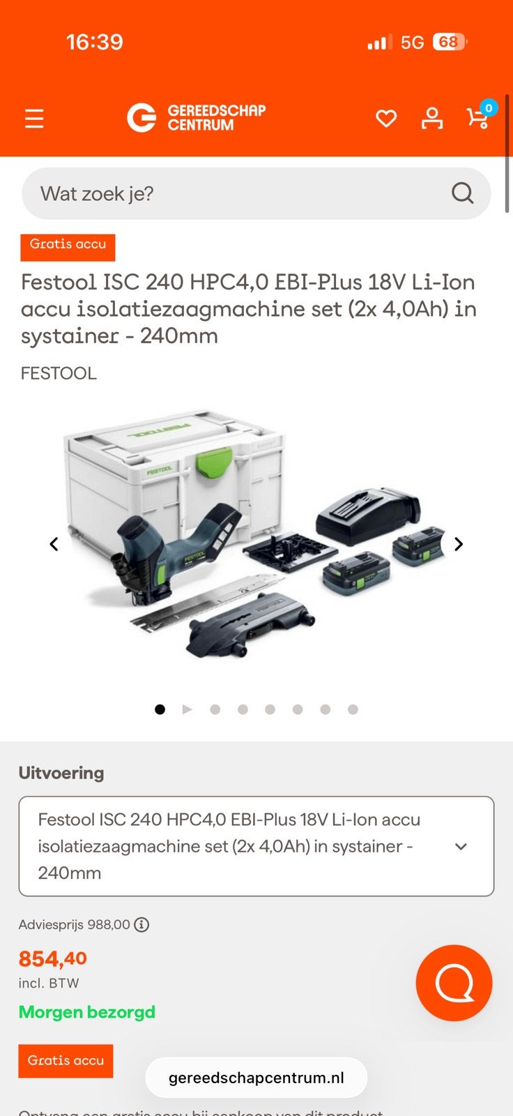 Festool islotiezaag, Overige typen, Ophalen of Verzenden, Zo goed als nieuw, 30 tot 70 mm