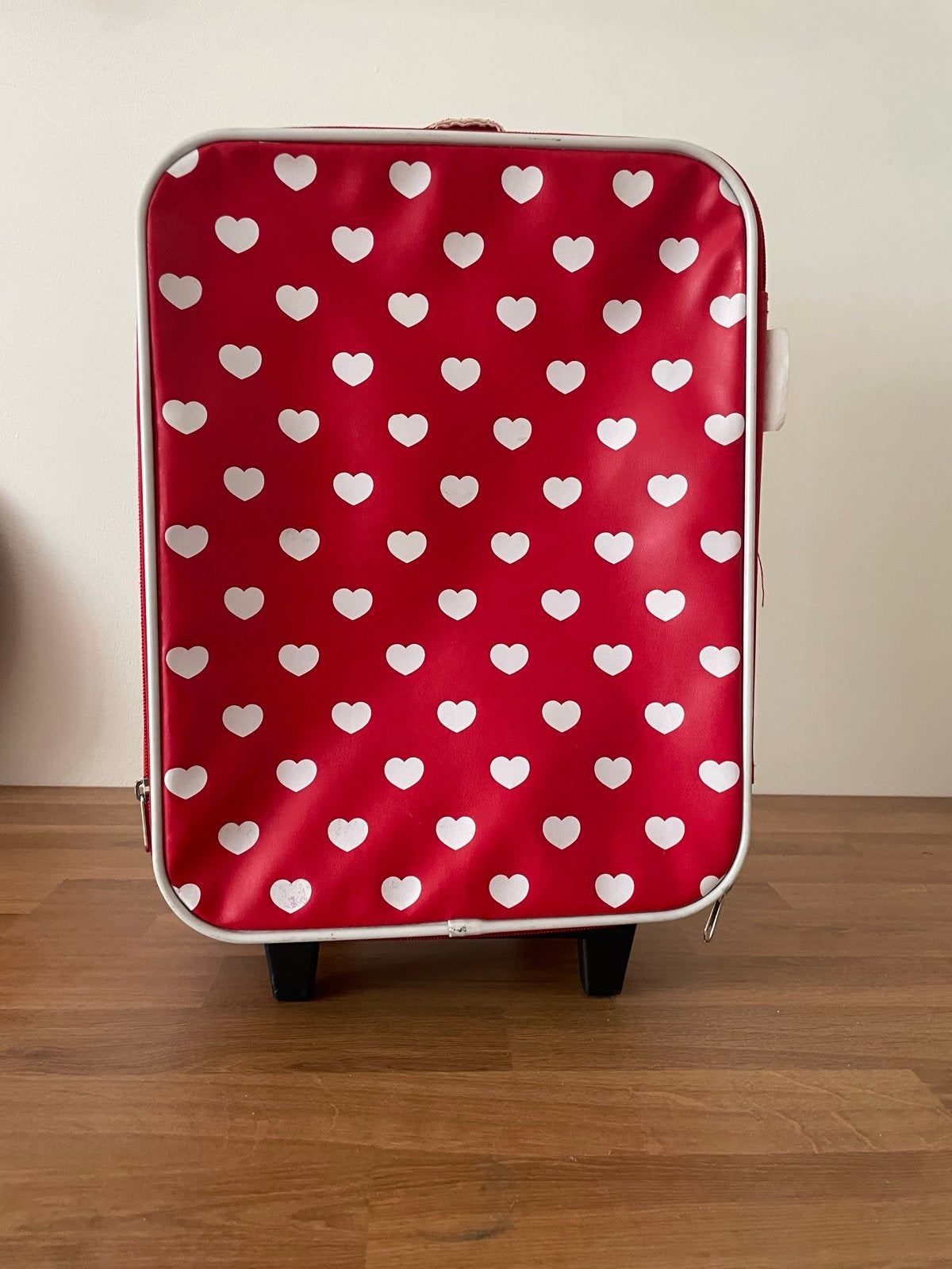Kinderkoffer met Hartjes - Rood, Ophalen, Gebruikt, 20 tot 30 cm, Minder dan 40 cm