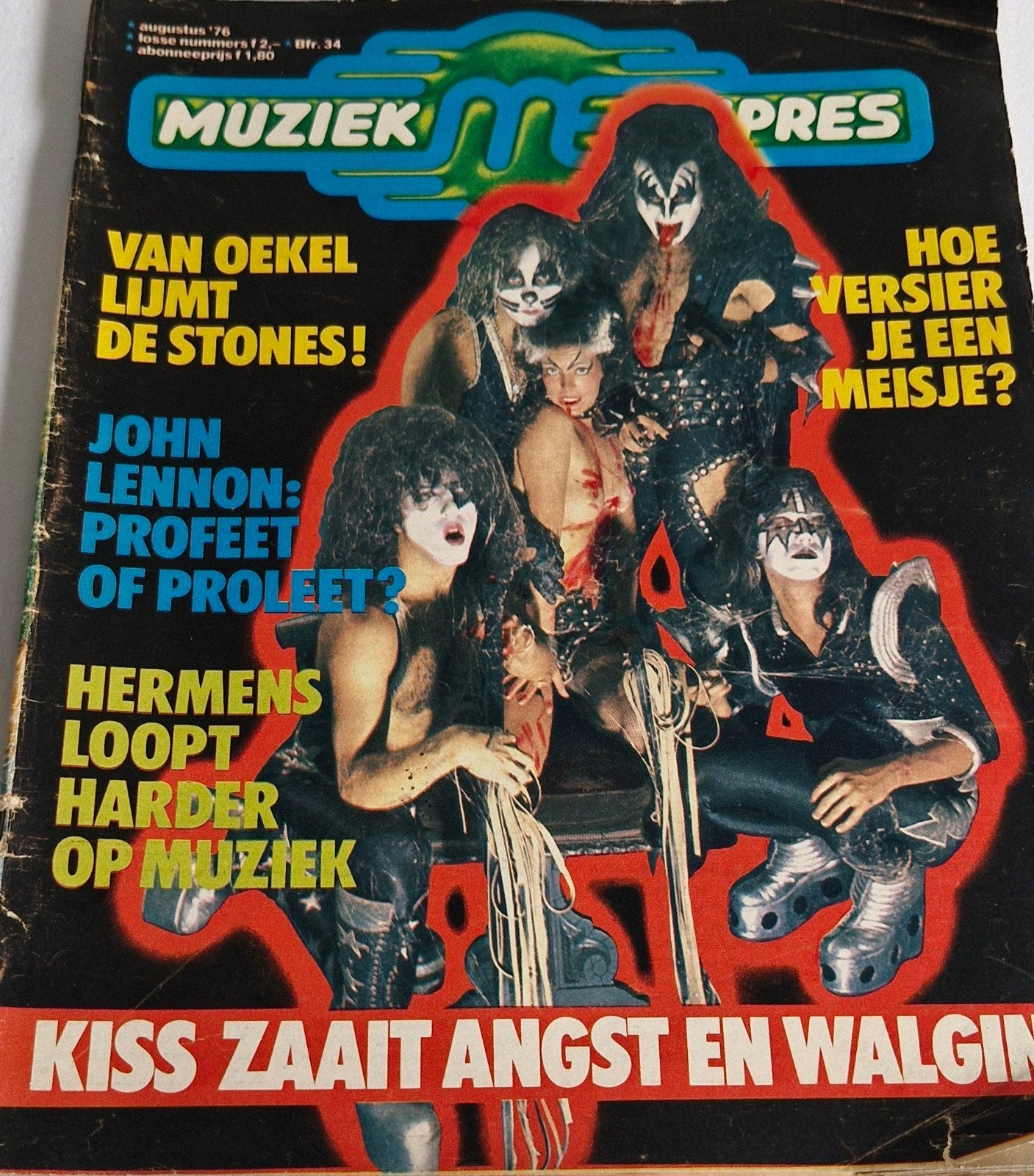Muziek Expres  '76 - KISS, J Lennon-eelco-, Fleetwood Mac, Boeken, Ophalen of Verzenden, Gelezen, Muziek, Film of Tv
