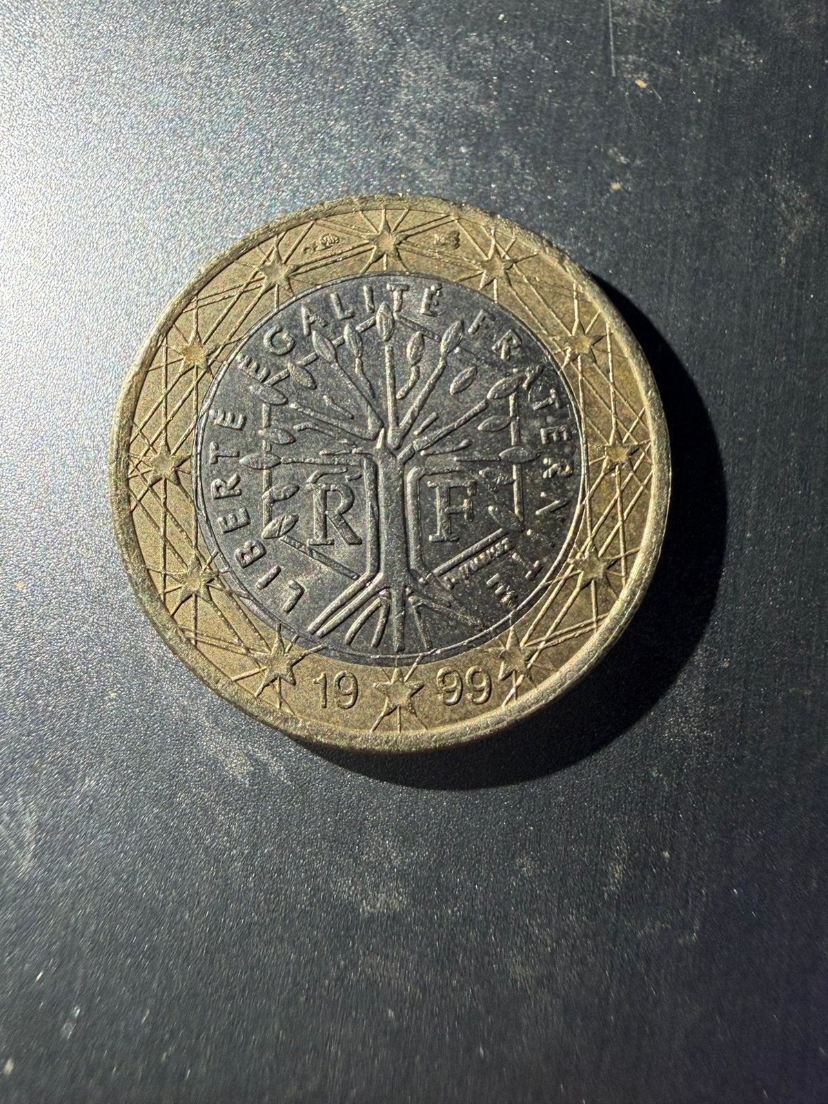 Franse €1 munt – 1999, Ophalen of Verzenden, Frankrijk, 2 euro, Losse munt
