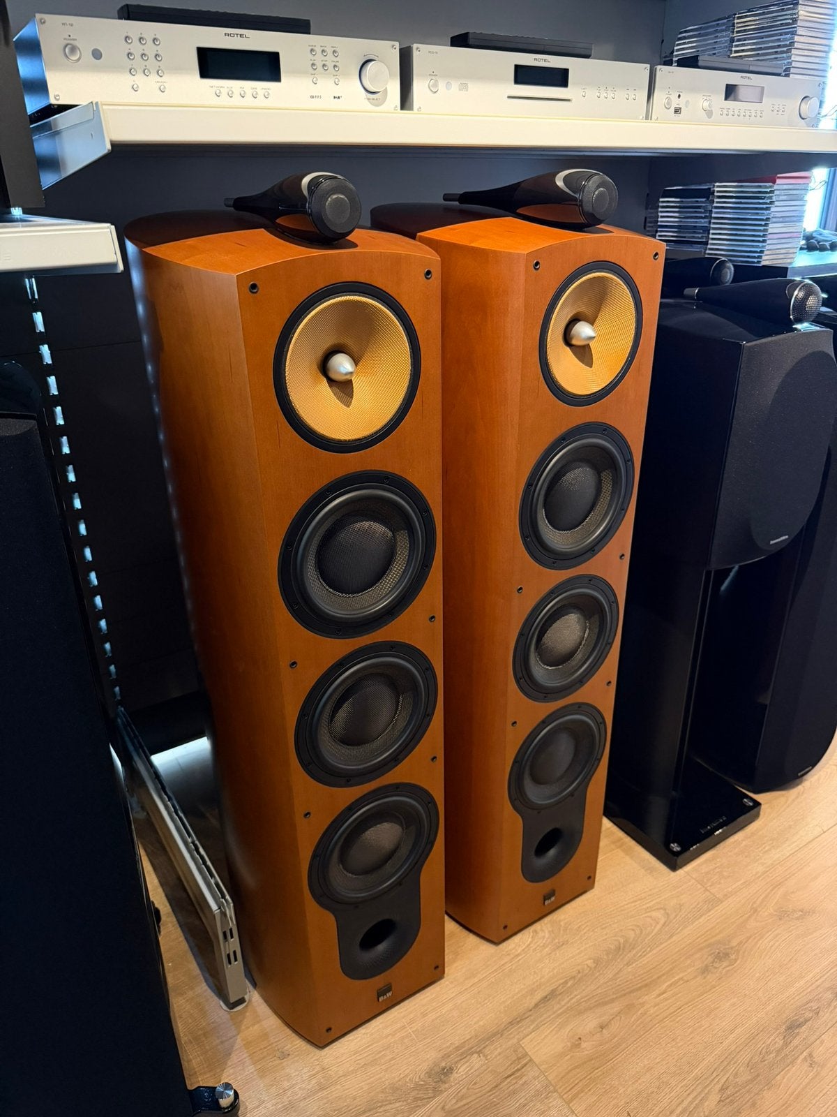 Mooie B&W 803D Diamond Luidsprekers - Cherrywood, 150 watt of meer, Vloerstaande luidspreker, Basreflex, Ophalen of Verzenden