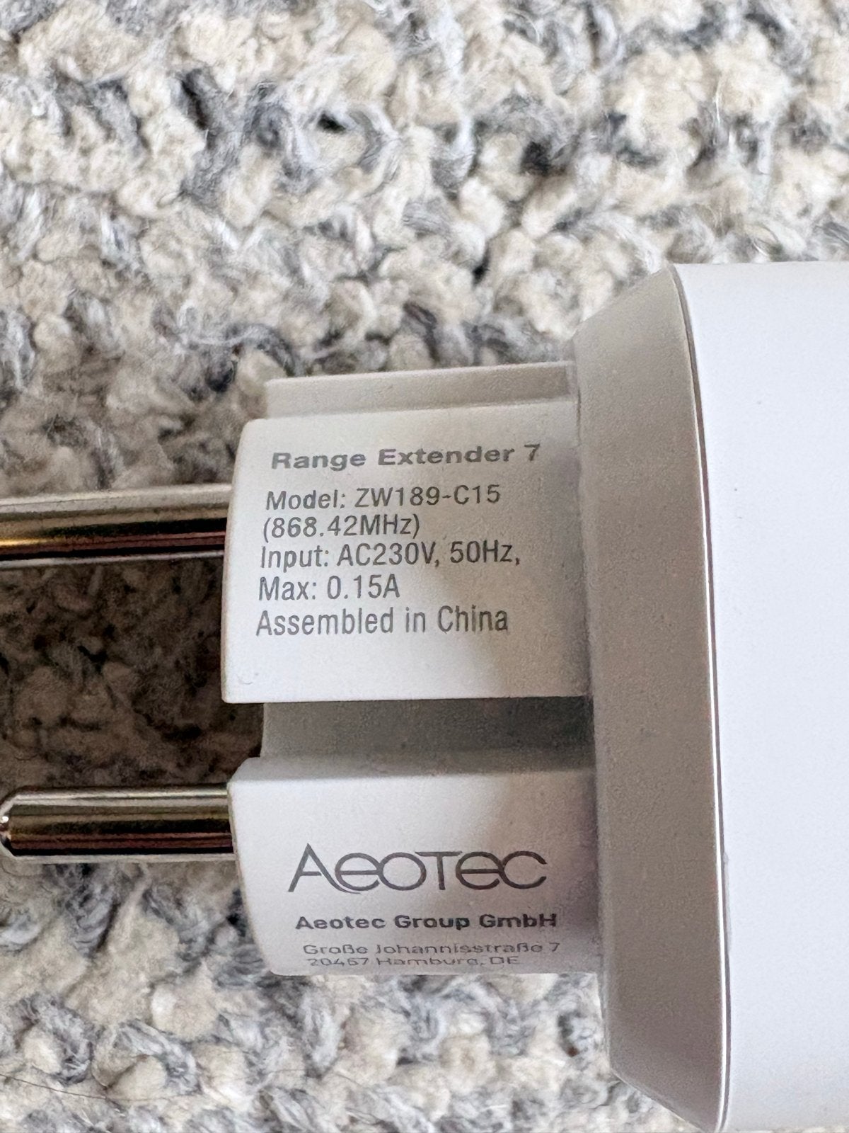Aeotec Range Extender 7 (ZW189-C15) - Z-Wave Plus, Ophalen, Zo goed als nieuw