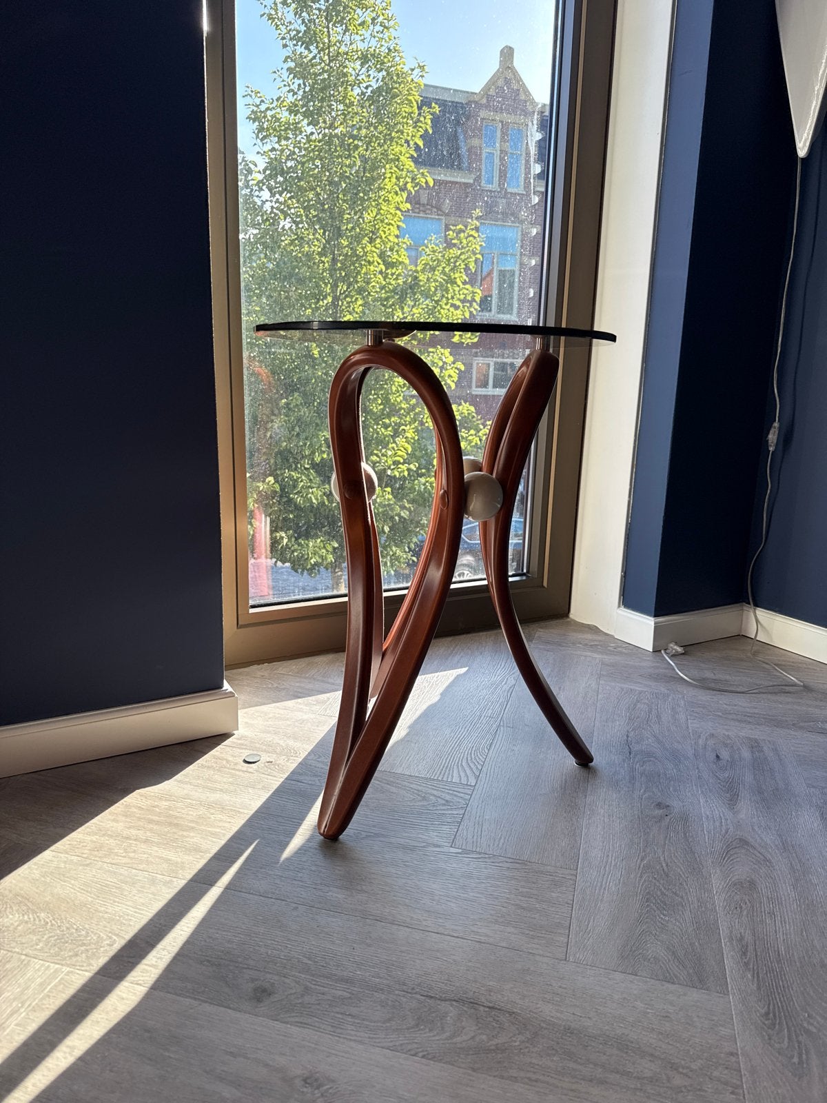 Unieke Glazen Bijzettafel - Zo Goed als Nieuw, Ophalen, Zo goed als nieuw, Rond, Glas