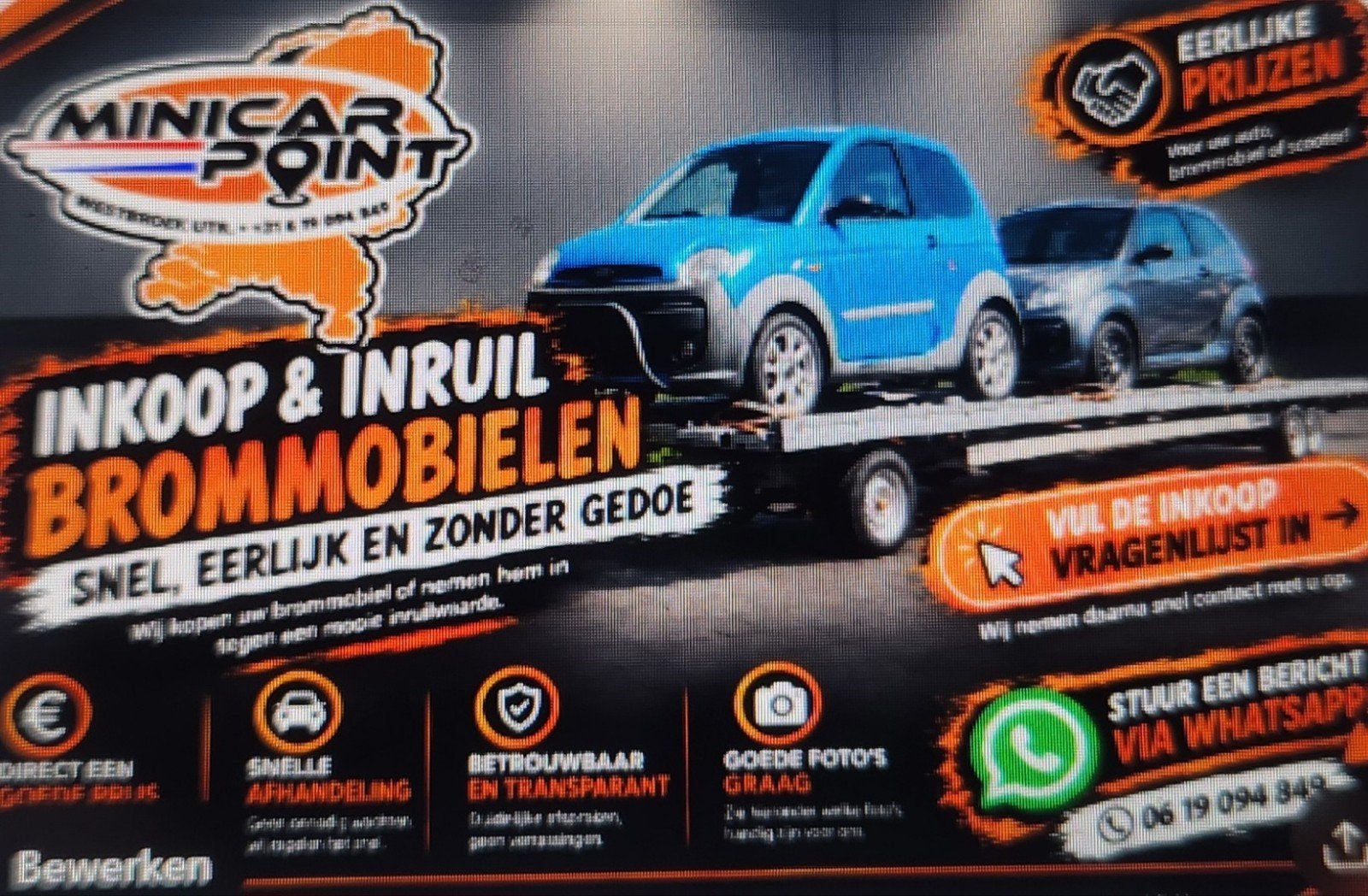 brommobielen inkoop/inruil/verkoop, Ophalen of Verzenden, Gebruikt, Auto