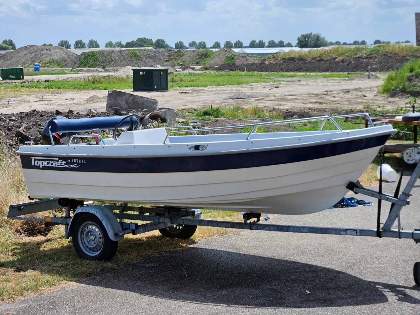 Topcraft 430 Futura - Blauw/Wit, Watersport en Boten, Gebruikt, Ophalen of Verzenden, Topcraft, Buitenboordmotor